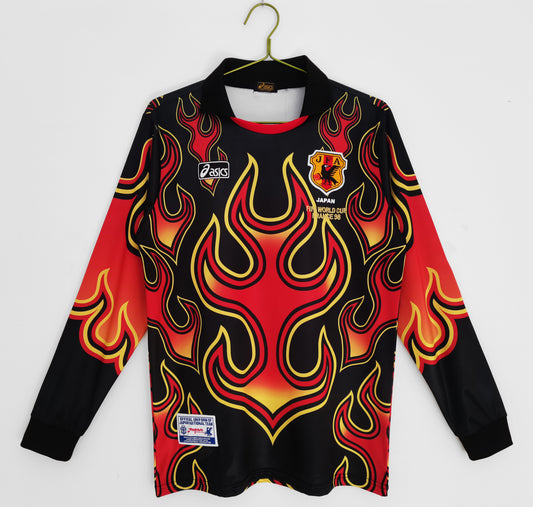 1998 Japan Goalkeeper Flame Black Long Sleeve Jersey