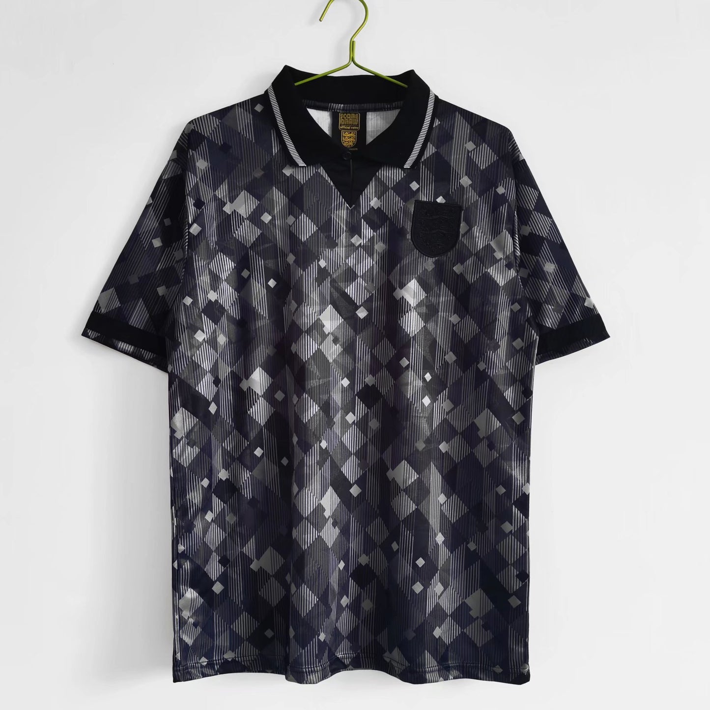 1990 England Blackout Football Streetwear Jersey